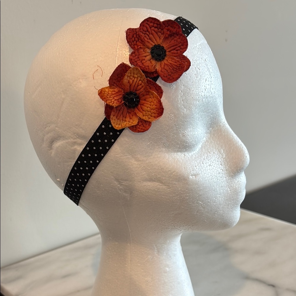 Vibrant Red and Orange Floral Hair Accessory